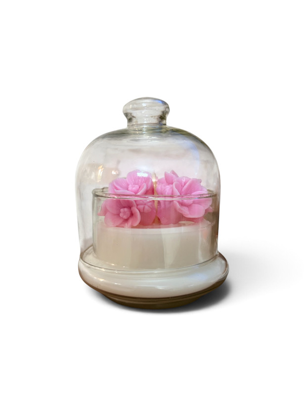 شمع شیشه ای شکوفه عطری