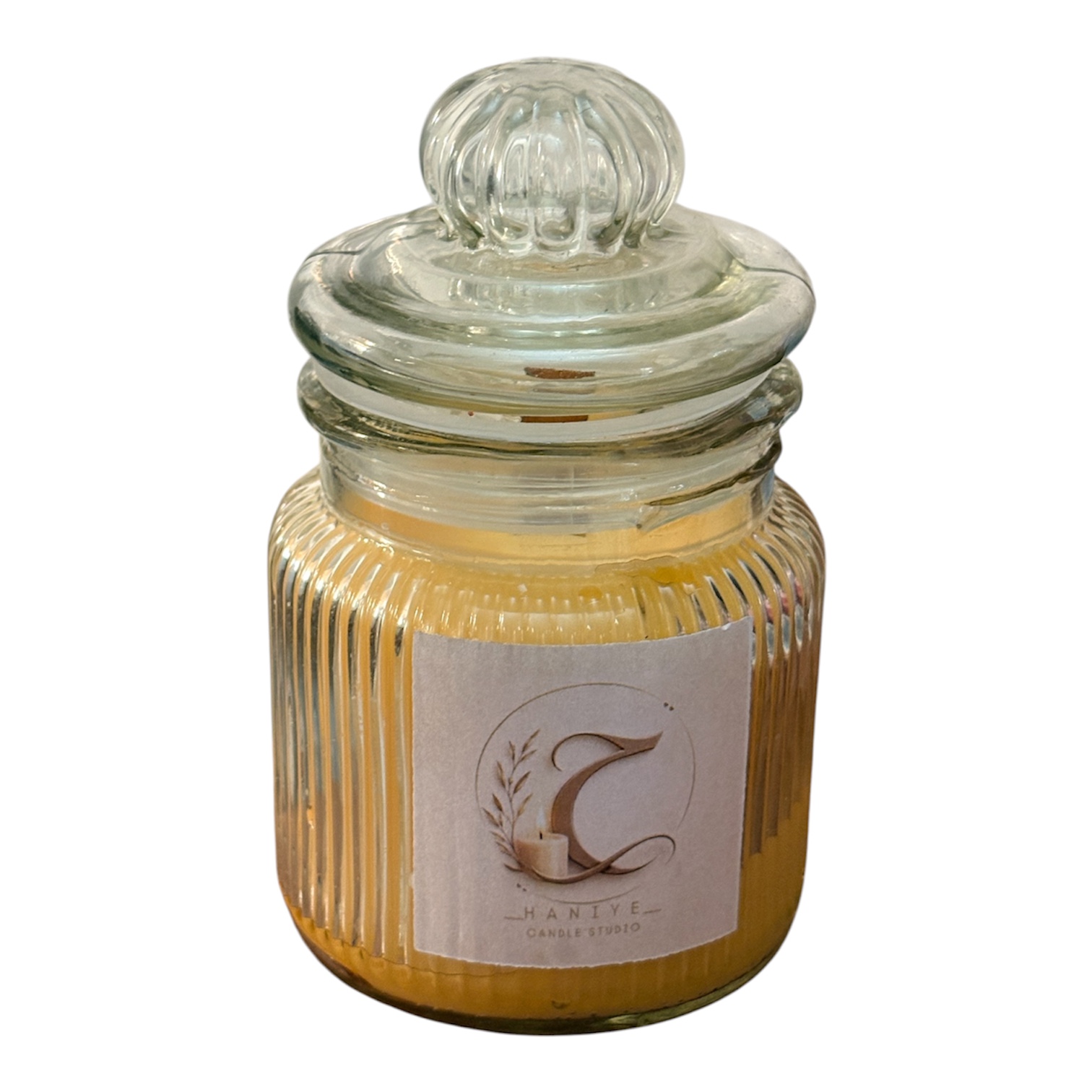 شمع معطر شیشه ای در دار انبه